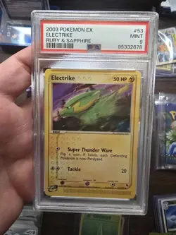 PSA 9 Mint - 2003 EX Ruby & Sapphire 53/109 Electrike Pokemon Card - Image 1