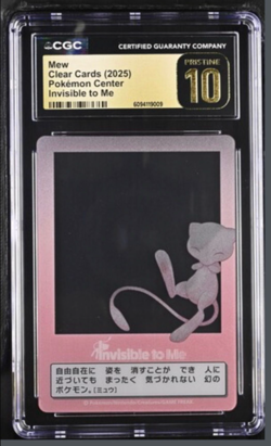 Mew Invisible to Me Clear Card, CGC Pristine 10, Slab, Pokemon Center - Image 1