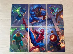 Spider-Man MTG Magic Marvel Borderless Scene Box Art Cards 6 card complete set! - Image 1