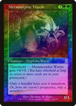 Metamorphic Wurm FOIL Odyssey NM Green Uncommon MAGIC GATHERING CARD ABUGames - Image 1