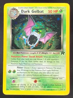 2000 Pokemon Team Rocket #7/82 Dark Golbat Holo - Image 1