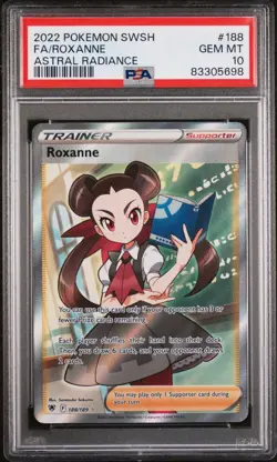 2022 POKEMON ASTRAL RADIANCE 188 FULL ART/ROXANNE - GEM MINT PSA 10 - Image 1