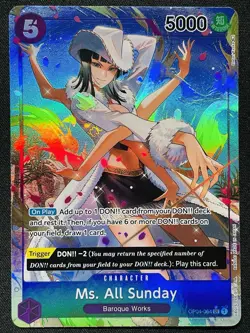 CARD ONE PIECE TCG - Ms All Sunday Nico Robin Alt Art OP04 NEAR MINT English - Image 1