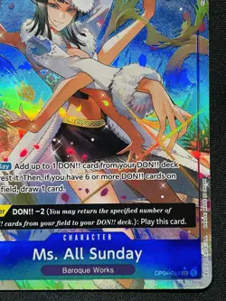 CARD ONE PIECE TCG - Ms All Sunday Nico Robin Alt Art OP04 NEAR MINT English - Image 4
