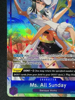 CARD ONE PIECE TCG - Ms All Sunday Nico Robin Alt Art OP04 NEAR MINT English - Image 5