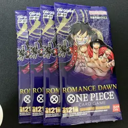 ONE PIECE ROMANCE DAWN OP-01 booster pack x 4 card game anime Eiichiro Oda Luffy - Image 1