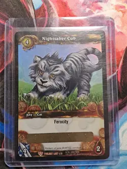 World of Warcraft TCG Nightsaber Cub Unused Loot Card (Pet) - Image 1