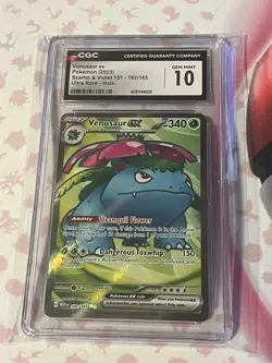 Venusaur ex 182/165 ULTRA Rare English 151 Pokemon Card CGC 10 Gem Mint - Image 1