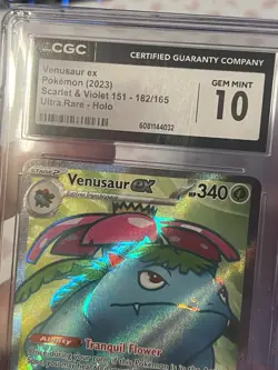 Venusaur ex 182/165 ULTRA Rare English 151 Pokemon Card CGC 10 Gem Mint - Image 3