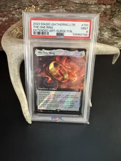 2023 MAGIC: THE GATHERING LORD OF RINGS TALES MIDDLE-EARTH ONE RING SURGE PSA 9 - Image 1