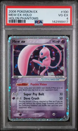 2006 POKEMON EX HOLON PHANTOMS #100 MEW EX-HOLO PSA 4 - Image 1