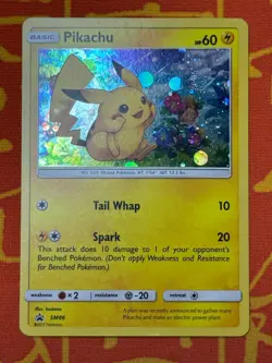 POKEMON TCG PIKACHU SM86 HOLO BLACK STAR PROMO LIGHT PLAY - Image 1
