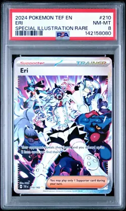 2024 POKEMON TEMPORAL FORCES SPECIAL ILLUSTRATION RARE SIR #210 ERI Card PSA 8 - Image 1