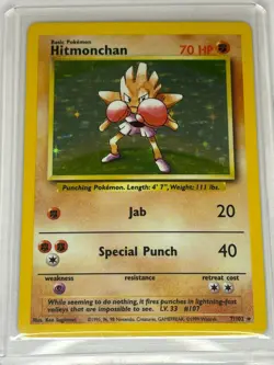 Hitmonchan #7 Pokemon Base Set WOTC HOLO NEAR MINT! - Image 1