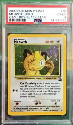Meowth GB Promo - PSA 4 - Pokemon 10/53 Black Star GameBoy Promo - Image 1