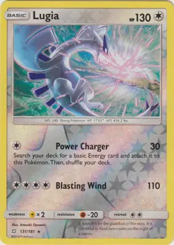 Lightly Played Lugia - 131/181 - Holo Rare - Reverse Holo Pokemon Team Up - Image 1