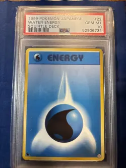 1999 Pokemon Japanese Water Energy #22 - Squirtle Deck - PSA 10 * POP 5 ! - Image 1