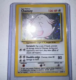 Pokemon Chansey 003/102 Base Set Unlimited Holo Rare - Image 1