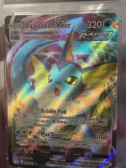 CGC 10 GEM MINT Vaporeon Vmax 030/203 Evolving Skies Ultra Rare Full Art Pokemon - Image 3
