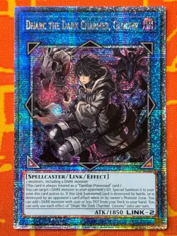 YUGIOH DHARC THE DARK CHARMER, GLOOMY QUARTER CENTURY SECRET RARE RA03-EN048 - Image 1