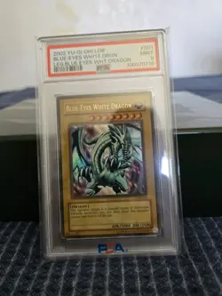 Konami Yu-Gi-Oh! Blue-Eyes White Dragon LOB-001 Ultra Rare PSA 9 Mint - Image 1