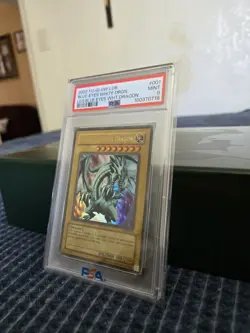 Konami Yu-Gi-Oh! Blue-Eyes White Dragon LOB-001 Ultra Rare PSA 9 Mint - Image 2