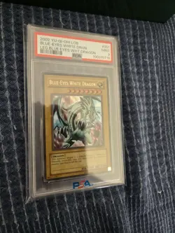 Konami Yu-Gi-Oh! Blue-Eyes White Dragon LOB-001 Ultra Rare PSA 9 Mint - Image 3