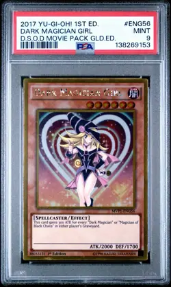 Yu-Gi-Oh! Dark Magician Girl MVP1-ENG56 1st ED Gold PSA 9 Mint - Image 1