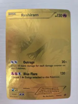 Reshiram 114/113 Legendary Treasures Gold Full Art Holo Card - Image 1