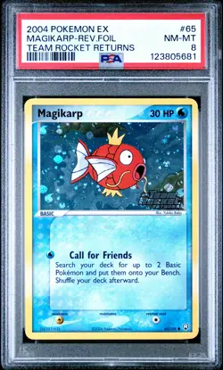 2004 POKEMON EX TEAM ROCKET RETURNS #65 MAGIKARP-REVERSE FOIL PSA 8 - Image 1