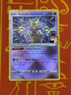 POKEMON TCG RADIANT ALAKAZAM PLAY PRIZE PACK PROMO STAMPED HOLO EXC 059/195 - Image 1