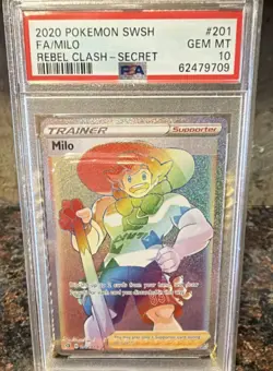 Pokemon Milo #201/192 Swsh02 Rebel Clash 2020 Secret Rare Holo PSA 10 - Image 1