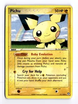 Pichu 21/108 EX Power Keepers Rare Pokemon Heavy Play+ - Image 1