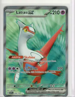 Pokemon TCG Sv08: Surging Sparks Holo Ultra Rare Latias EX 220/191 NM-M - Image 1