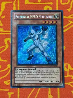 YUGIOH ELEMENTAL HERO NEOS ALIUS SECRET RARE NEAR MINT LCGX-EN028 - Image 1