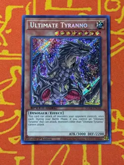 YUGIOH ULTIMATE TYRANNO SECRET RARE LIGHT PLAY SGX4-ENC01 - Image 1