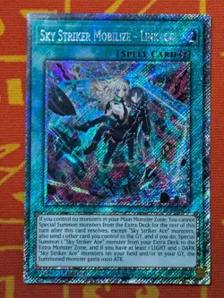 YUGIOH SKY STRIKER MOBILIZE - LINKAGE! PLATINUM SECRET RARE NEAR MINT RA03-EN274 - Image 1