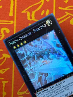 YUGIOH HEROIC CHAMPION - EXCALIBUR GHOST RARE 1ST EDITION NM REDU-EN041 - Image 3
