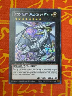 YUGIOH LEGENDARY DRAGON OF WHITE SECRET RARE 1ST EDITION EXC WSUP-EN051 - Image 1