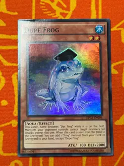 YUGIOH DUPE FROG SUPER RARE LIGHT PLAY OP03-EN005 - Image 1