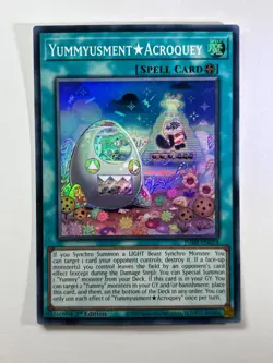Yummyusment Acroquey JUSH-EN024 Super Rare 1st Edition YuGiOh Card NM - Image 1