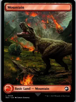 MTG Rex Mountain Jurassic Park REX#0024 Double Sided Non-Foil Card NM English - Image 1