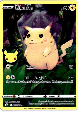 Pikachu Card 5/25 Celebrations Holo Pokemon TCG NM - Image 1