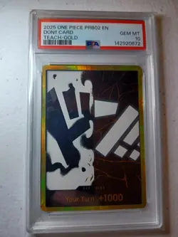 PSA 10 Gem Mint One Piece PRB02 Don Gold Card Marshall D. Teach English - Image 1