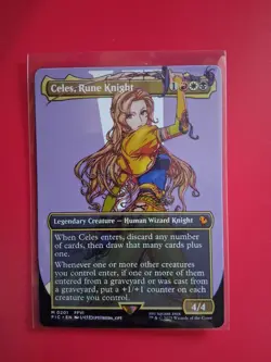 MTG Celes, Rune Knight - Foil - Borderless, NM-Mint, English Commander: Final Fa - Image 1