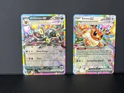Pokemon TCG Prismatic Evolutions EX Lot - Eevee, Umbreon, Leafeon & Jolteon - Image 2