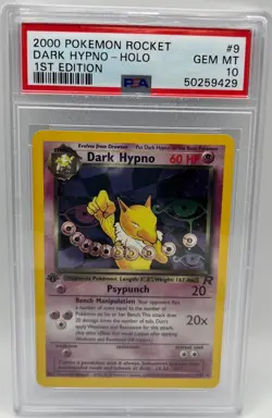 2000 Pokemon Team Rocket 1st Edition Dark Hypno #9 Holo PSA 10 - Image 1