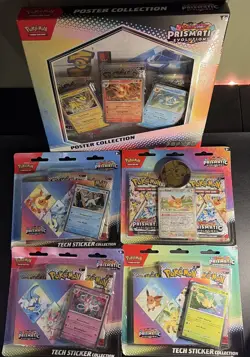 Pokemon Prismatic Evolutions Tech Stickers,Evee Pokemon day,Poster collection - Image 1