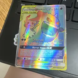 Pokemon Gengar & Mimikyu GX TAG TEAM Holo Secret Rare Sm-Team Up 186/181 - Image 1
