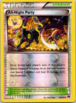 All-Night Party 96/122 Uncommon BREAKpoint Pokemon Reverse Holo LP - Image 1